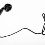 black corded telephone